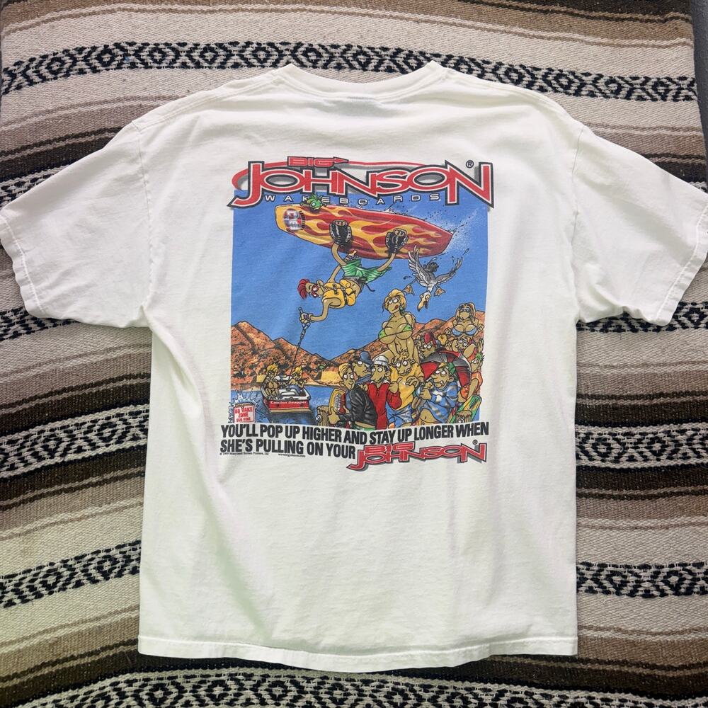 Vintage 90's Big Johnson Wakeboards One Yank and You're Up Funny Shirt Sz XL VTG